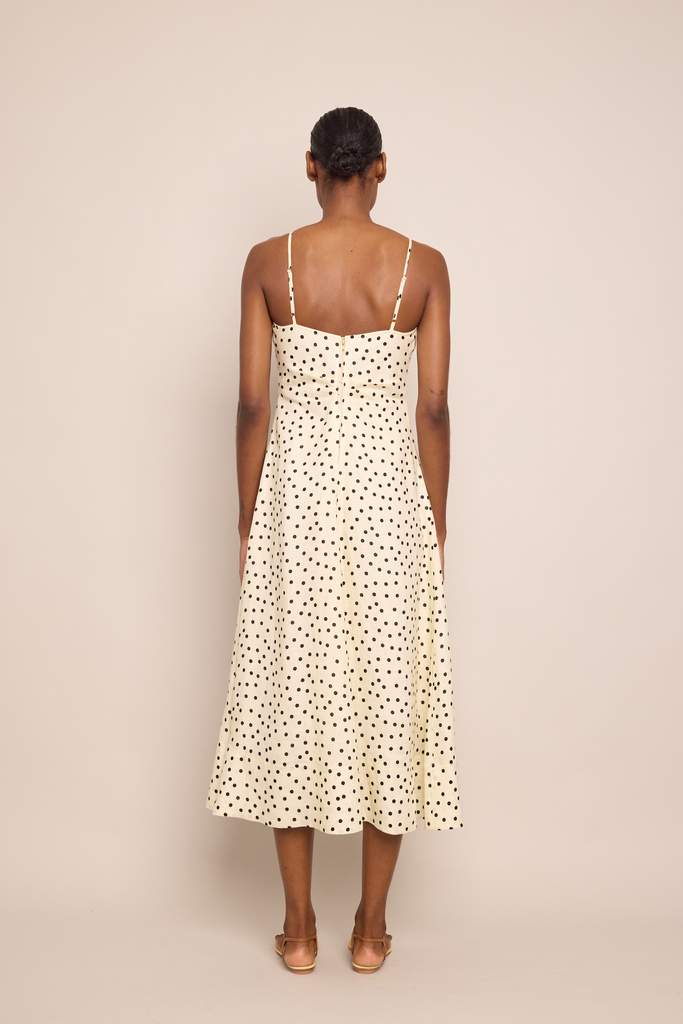 Mae Midi Dress in Burst Egret