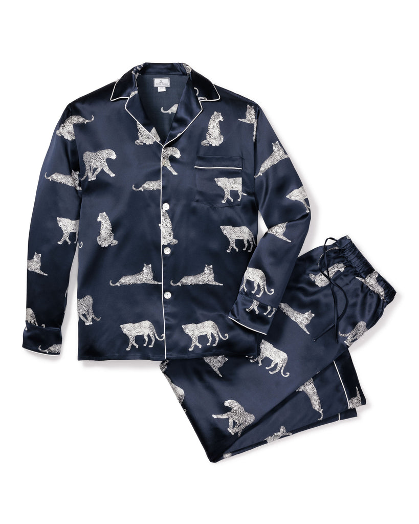 Men’s Silk Pajama Set in Panthère de Nuit