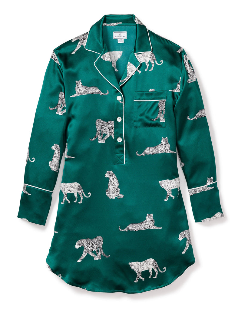 Women’s Silk Nightshirt in Panthère de Luxe