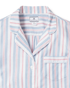 Women’s Twill Short Sleeve Short Set in Vintage French Stripes