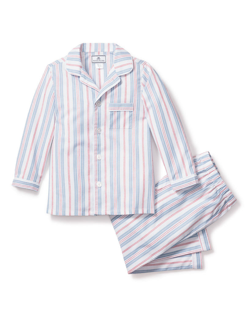 Kid’s Twill Pajama Set in Vintage French Stripes