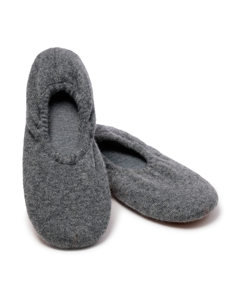 Women’s Cashmere Slippers in Dark Grey