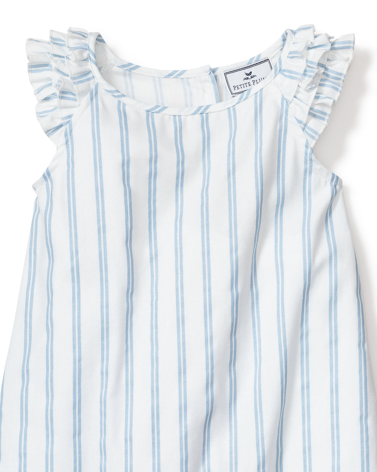 Girl’s Twill Amelie Nightgown in Periwinkle Stripe