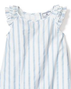 Girl’s Twill Amelie Nightgown in Periwinkle Stripe