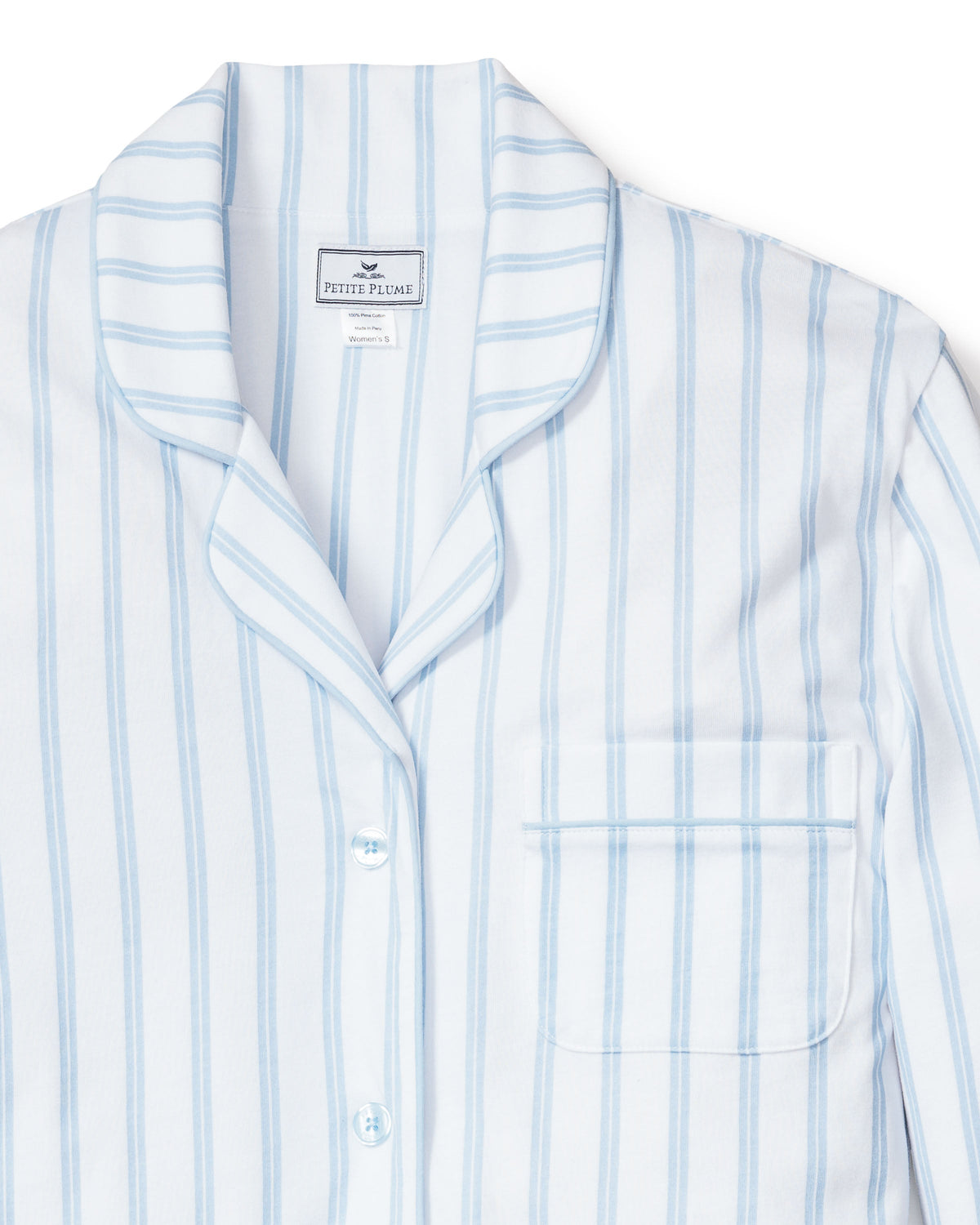 Women’s Pima Nightshirt in Periwinkle Stripe