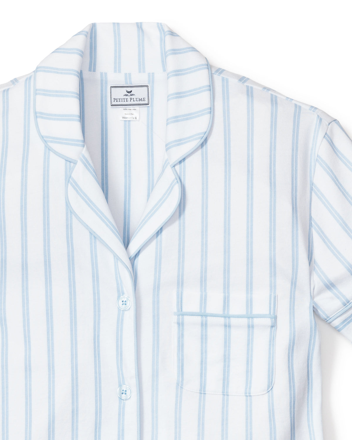 Women’s Pima Pajama Short Set in Periwinkle Stripe