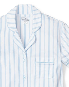 Women’s Pima Pajama Short Set in Periwinkle Stripe