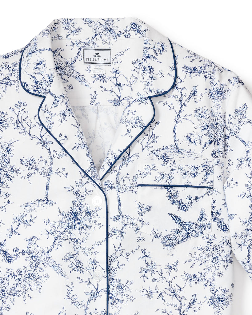 Women’s Twill Pajama Set in Timeless Toile