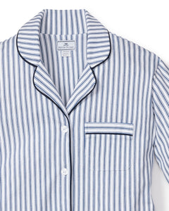 Women’s Pima Pajama Set in Navy French Ticking