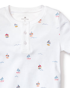Kid’s Pima Snug Fit Pajama Short Set in Bateau