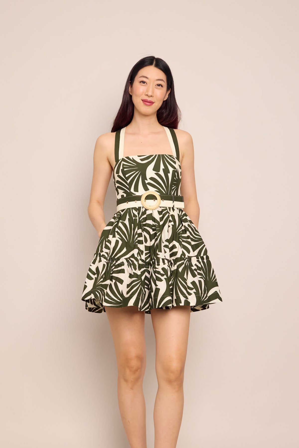 Julietta Mini Dress in Catalina Olive