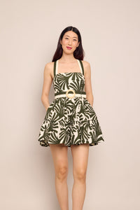 Julietta Mini Dress in Catalina Olive
