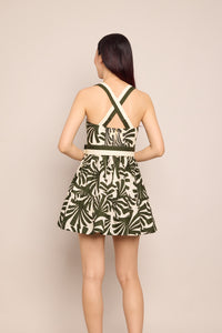 Julietta Mini Dress in Catalina Olive