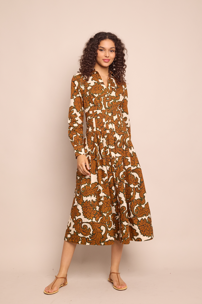 Cameron Dress in Mystic Flora Olive