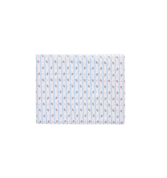 The Crib Sheet in Floral Stripe Over The Moon