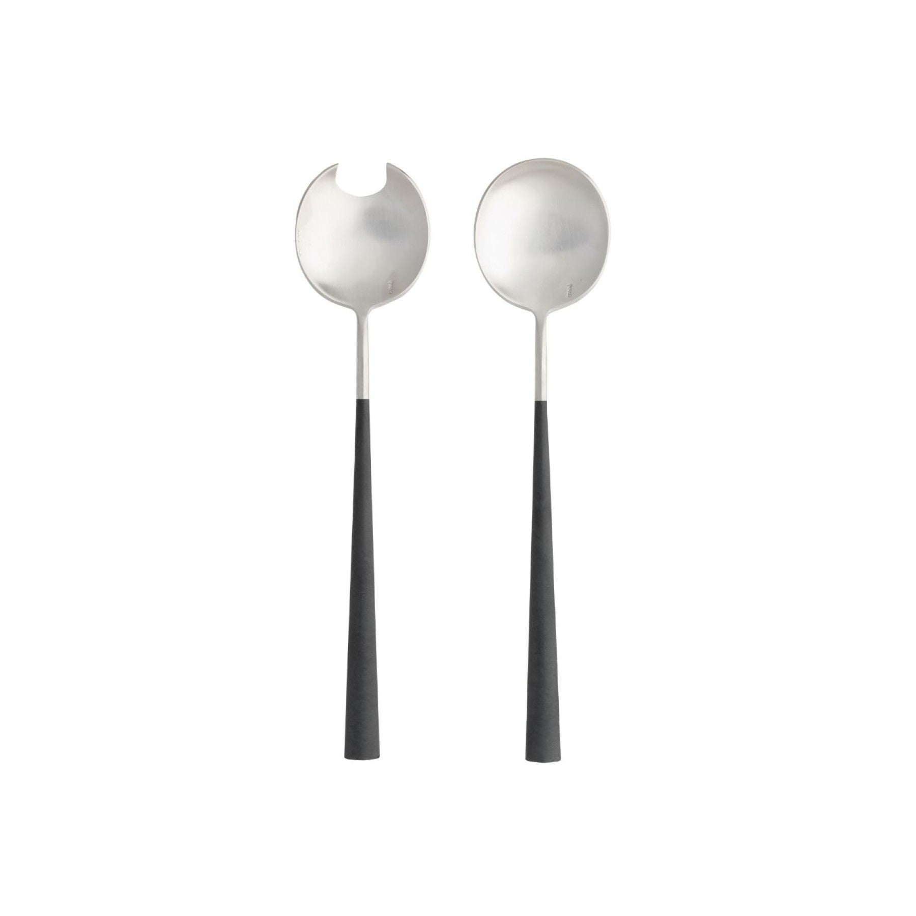 Mito Collection Salad Serving Set in Brushed Black Cable, Set of 2