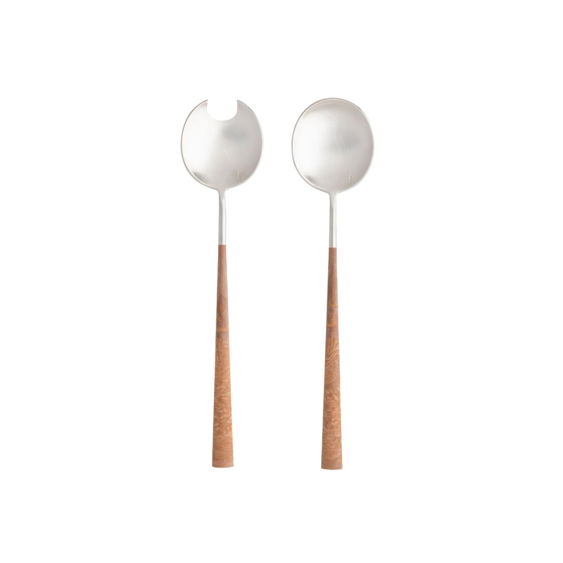 Mito Collection Salad Serving Set in Brushed Wooden Cable, Set of 2