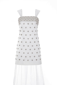 The Ness Mini Dress with Detachable Train and Straps