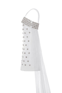 The Ness Mini Dress with Detachable Train and Straps