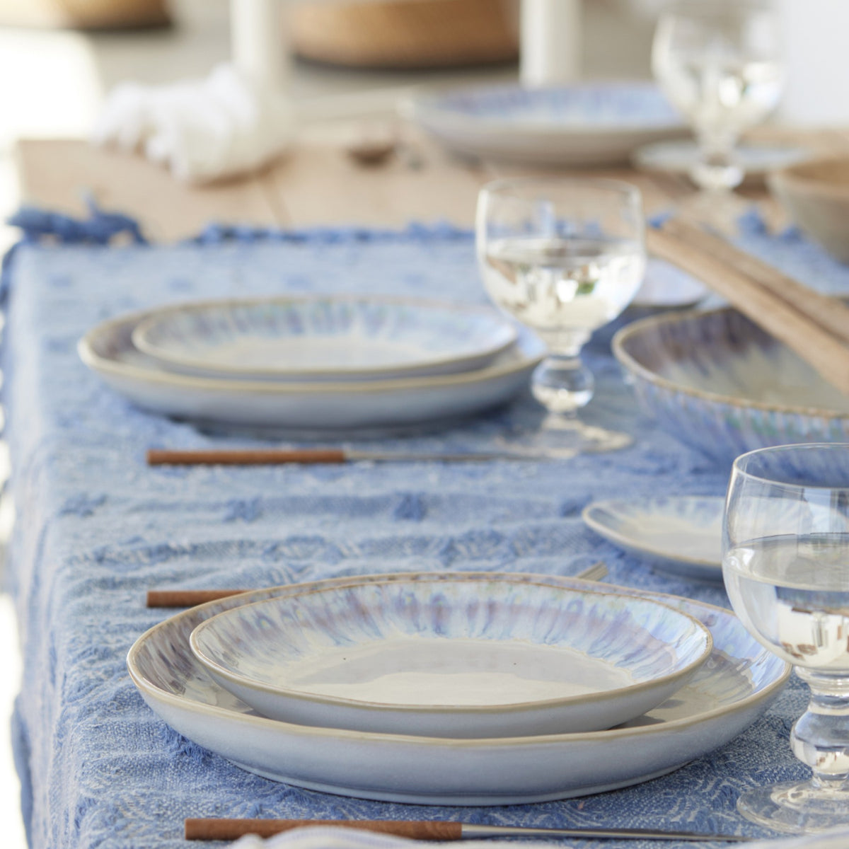 Brisa Collection Salad Plates in Ria Blue, Set of 6