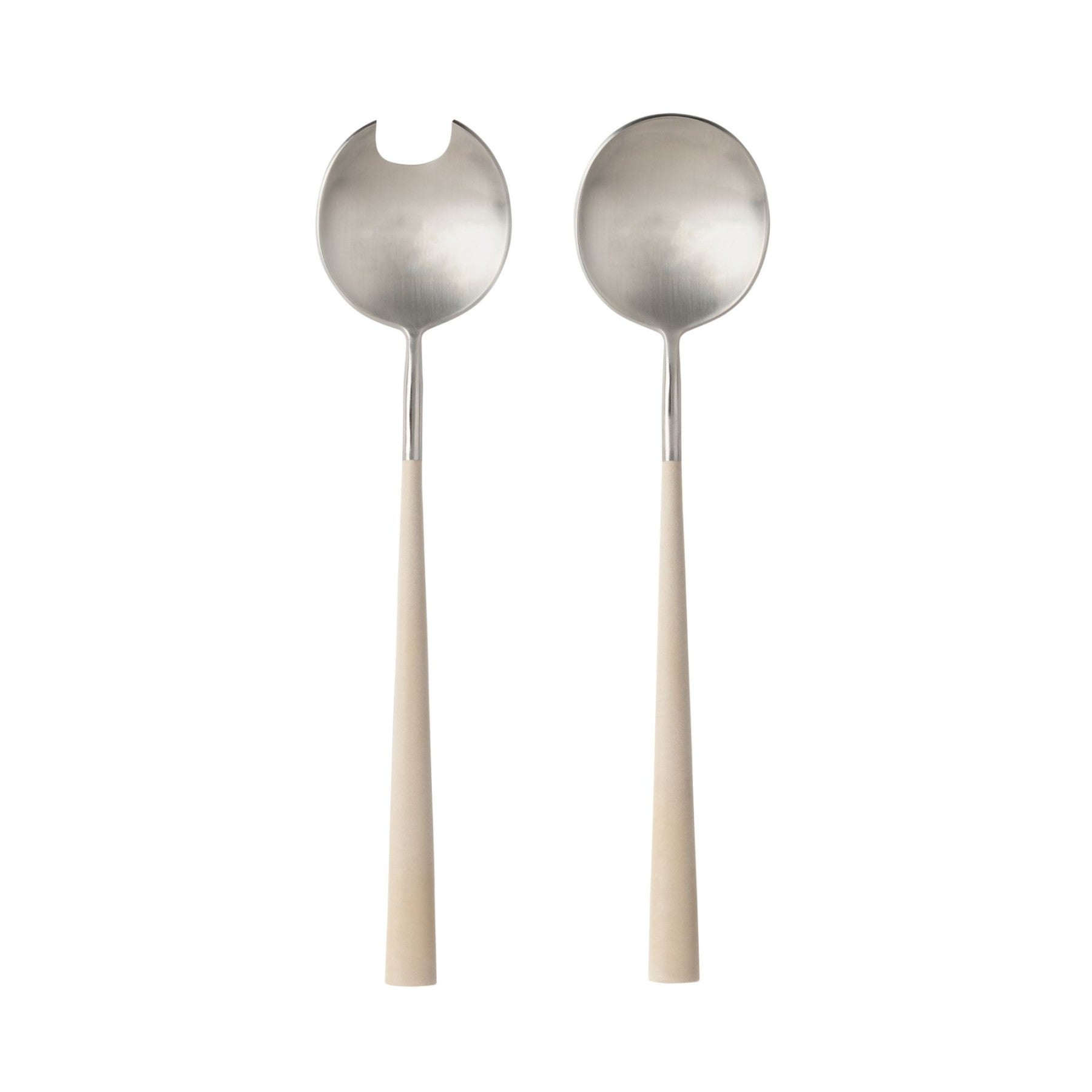 Mito Collection Salad Serving Set in Brushed Cru Cable, Set of 2