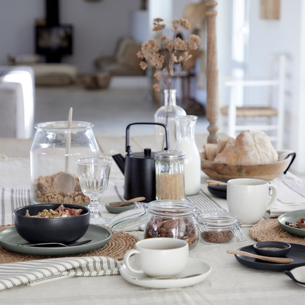 Pacifica Collection Teacups & Saucers in Vanilla, Set of 6