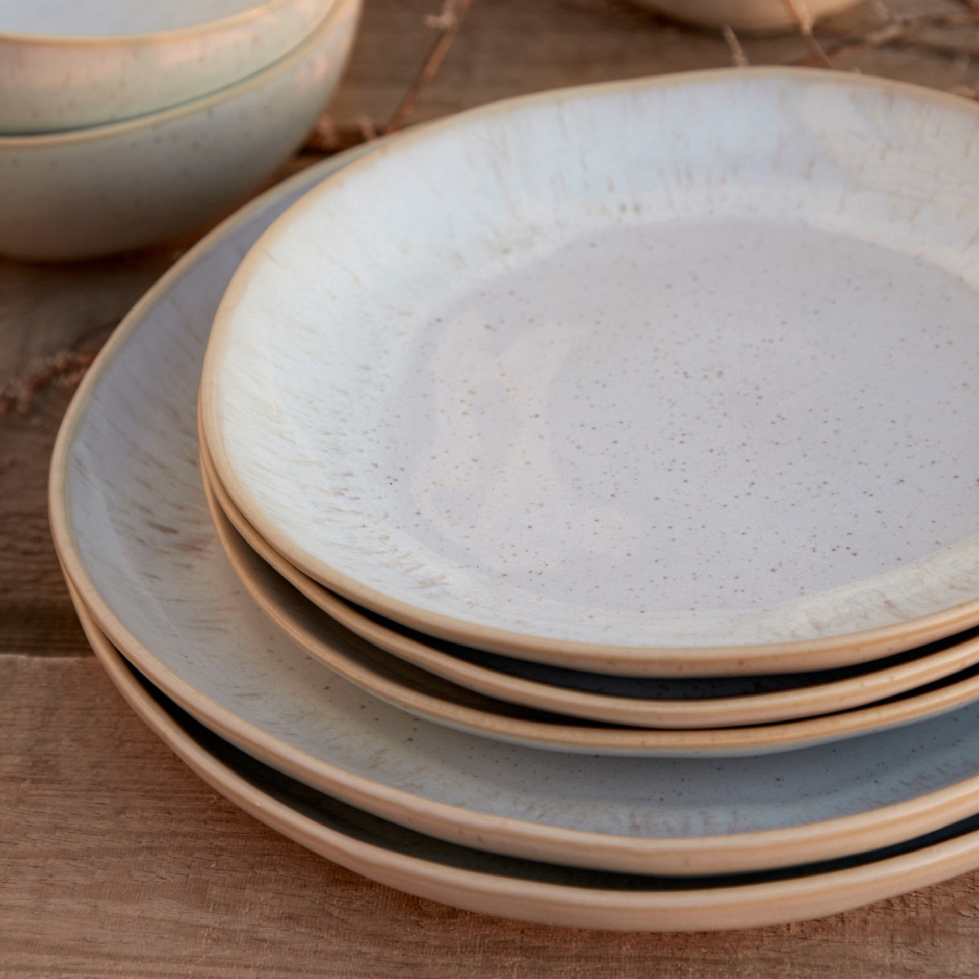 Eivissa Collection Salad Plates in Sand Beige, Set of 6