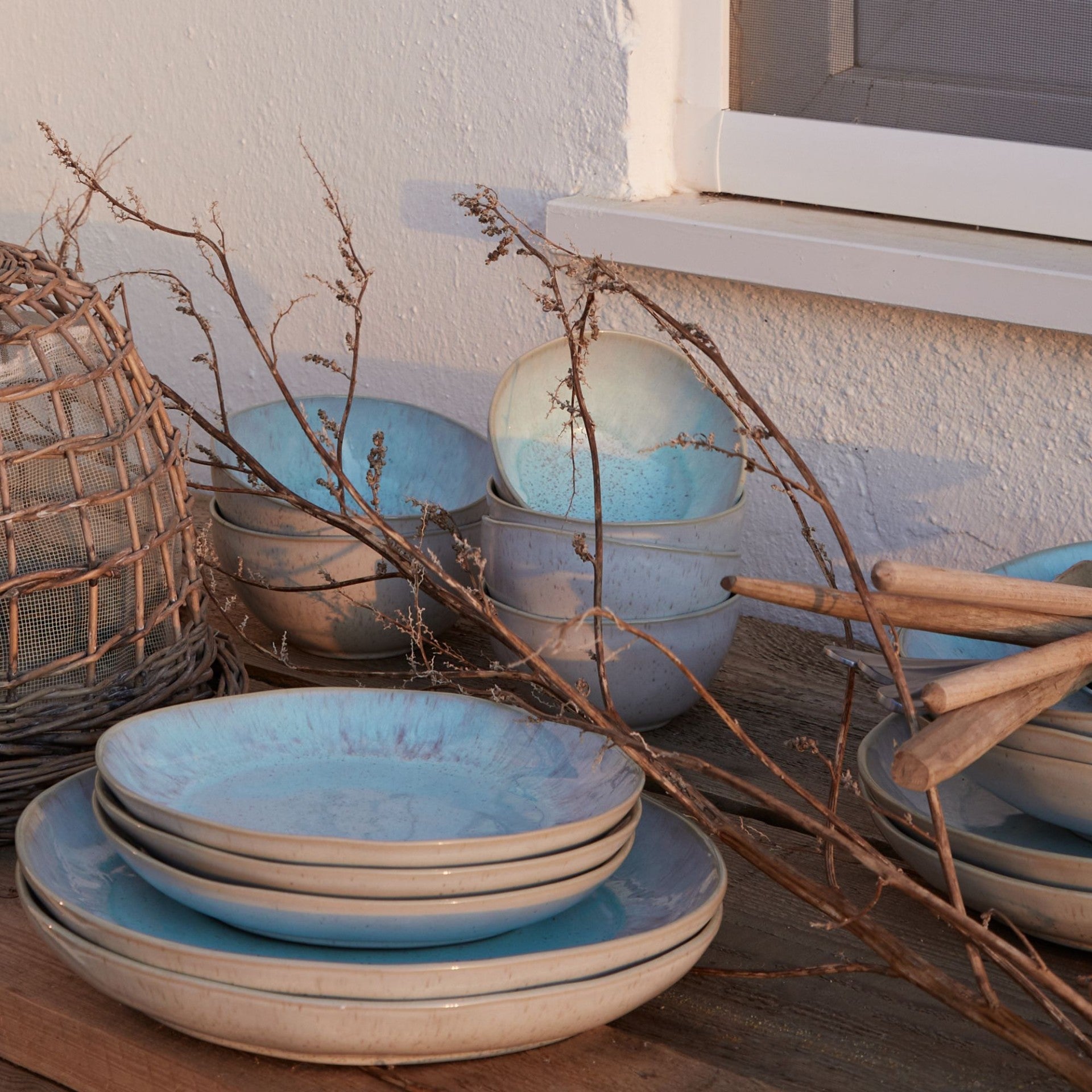 Eivissa Collection fruit Bowls in Sea Blue, Set of 6