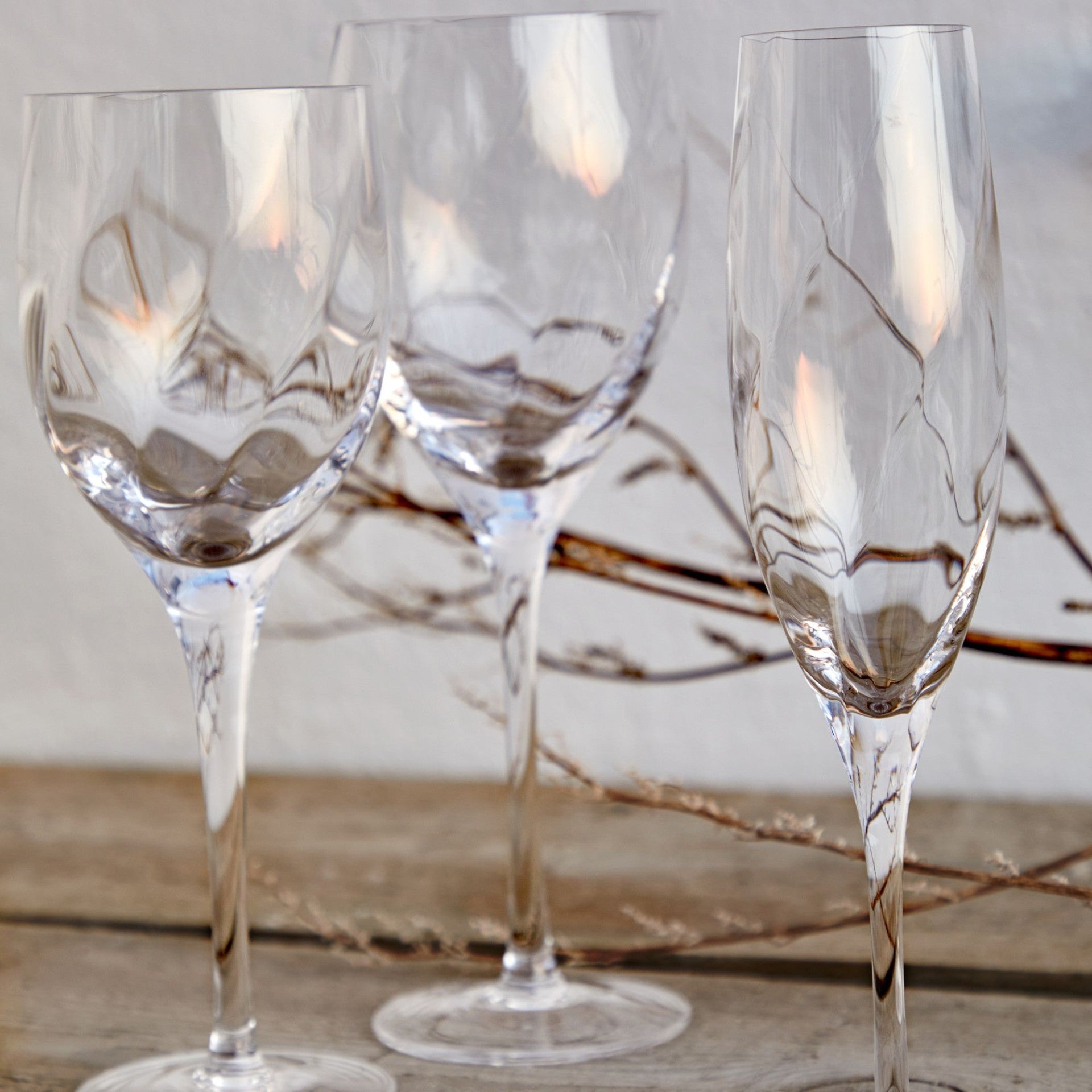 Ottica Collection Flutes 9 oz. in Clear, Set of 6
