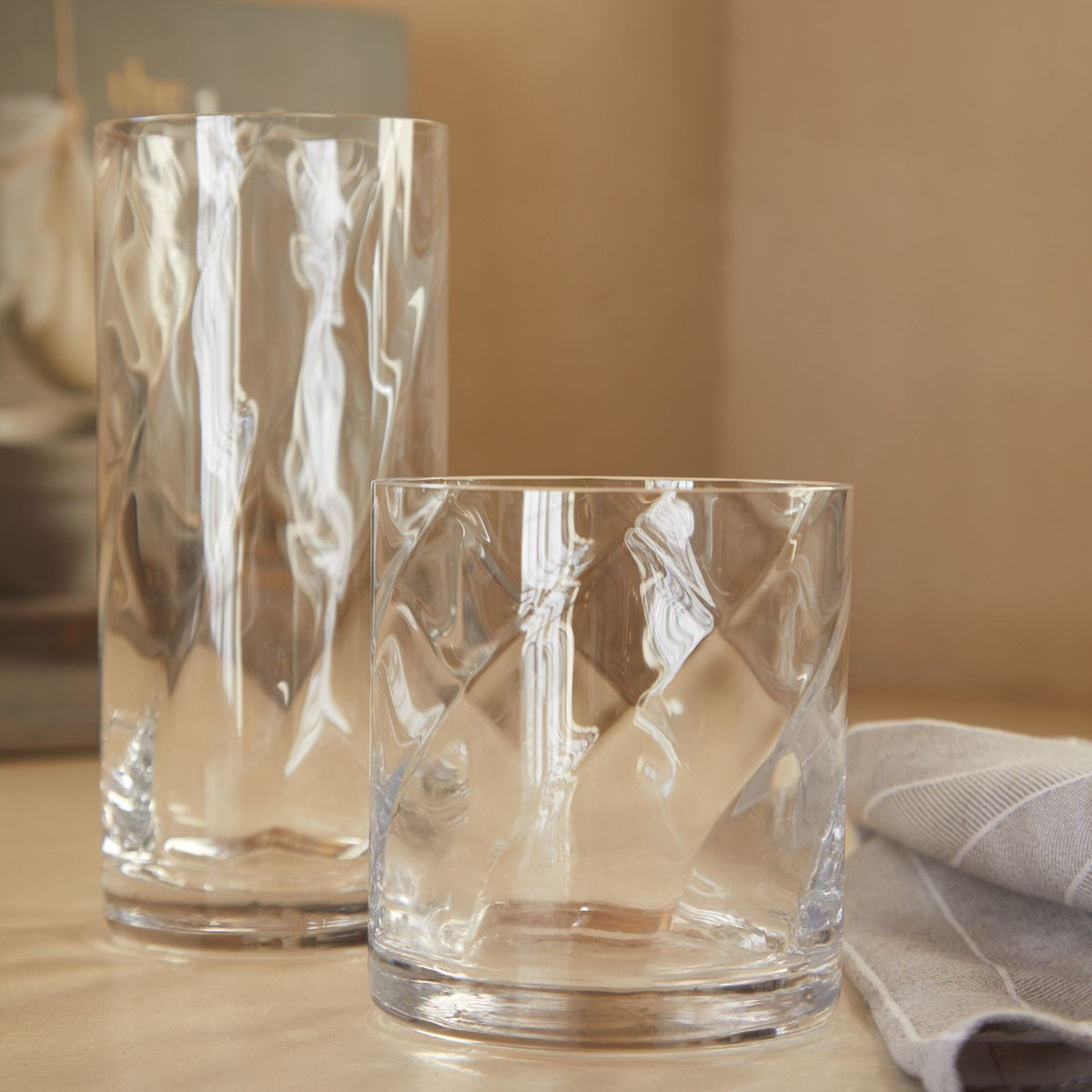 Ottica Collection Tumblers 11 oz. in Clear, Set of 6