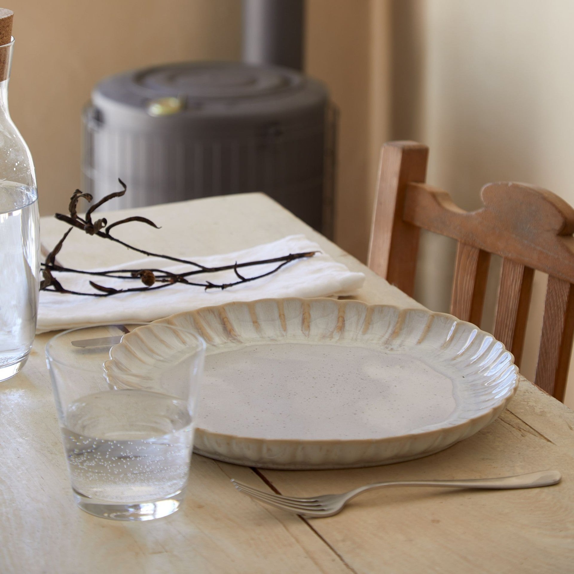Mallorca Collection Dinner Plates in Sand Beige, Set of 6