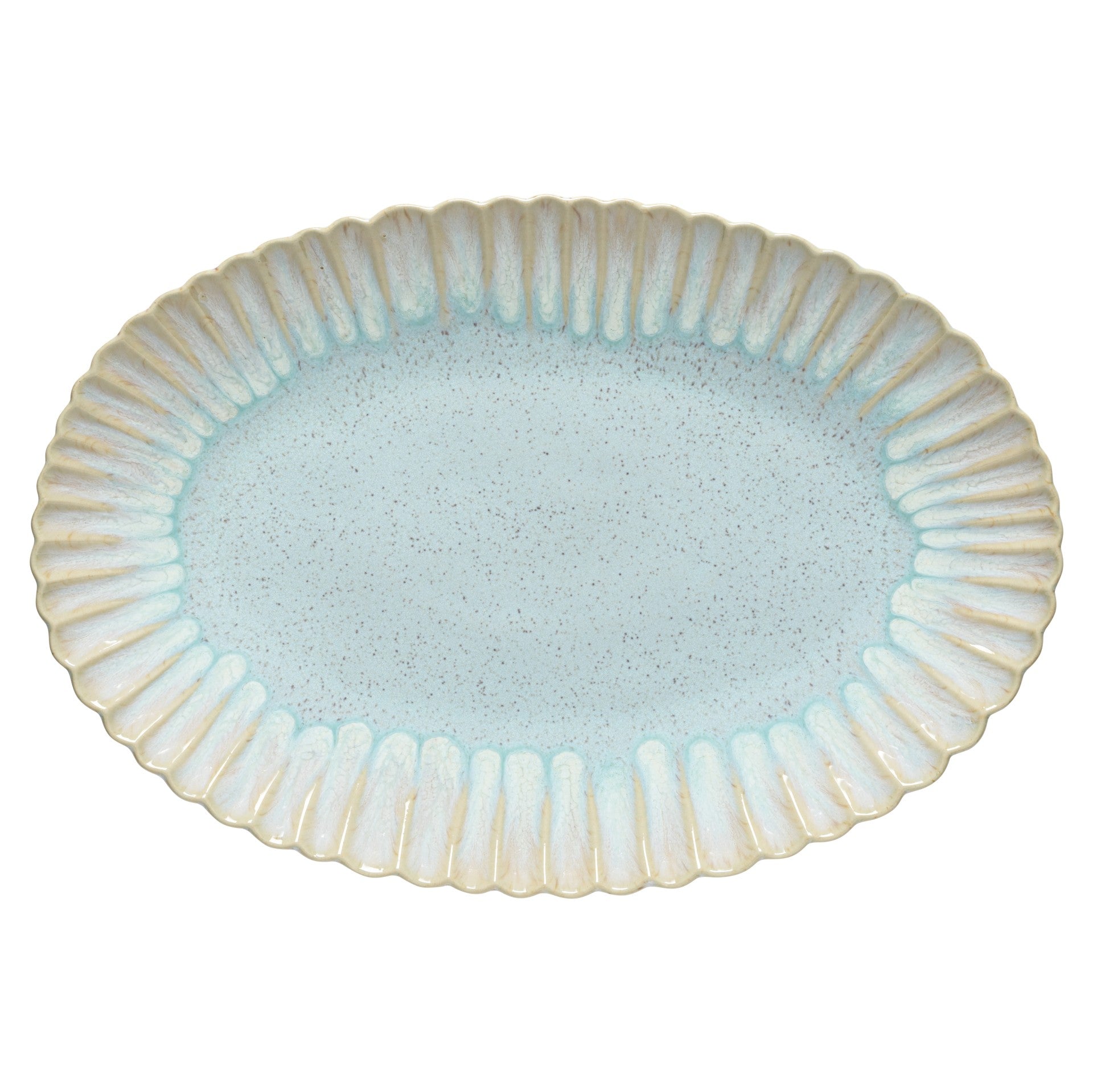 Mallorca Collection Oval Platter 16" in Sea Blue