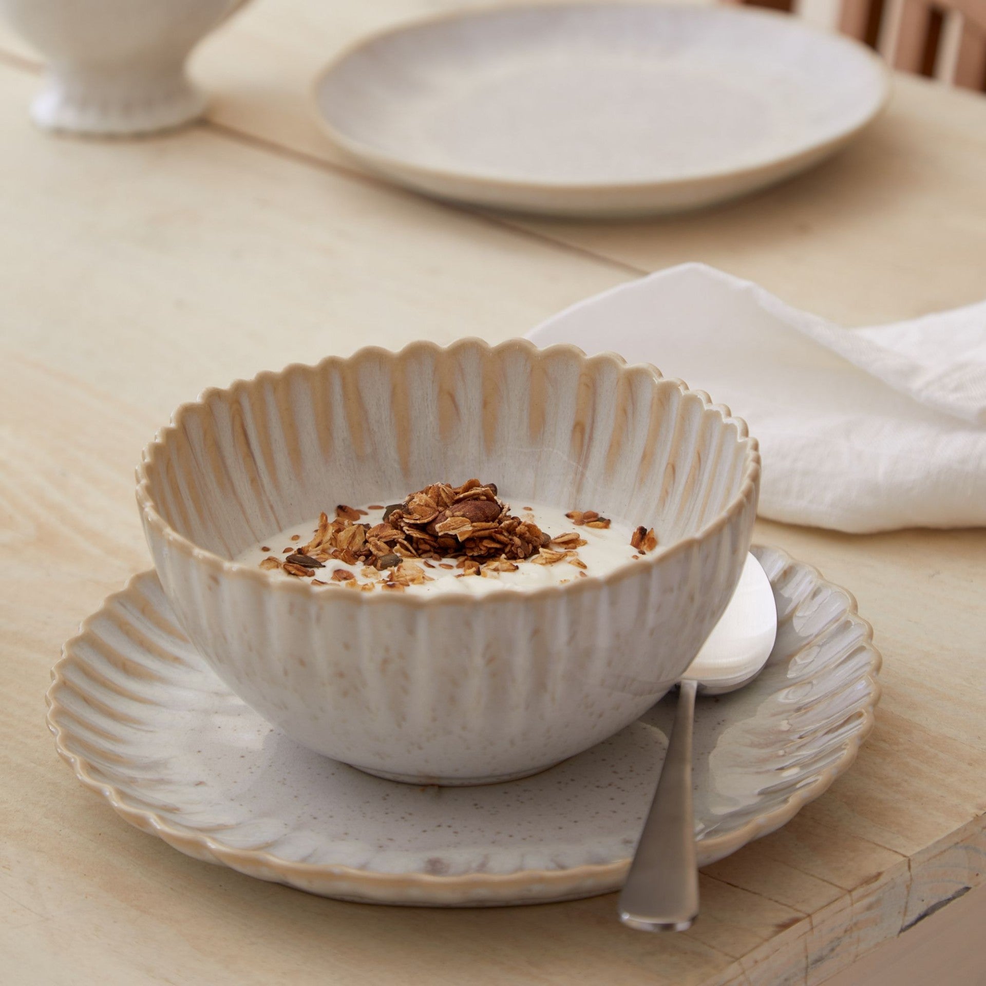 Mallorca Collection Cereal Bowls in Sand Beige, Set of 6