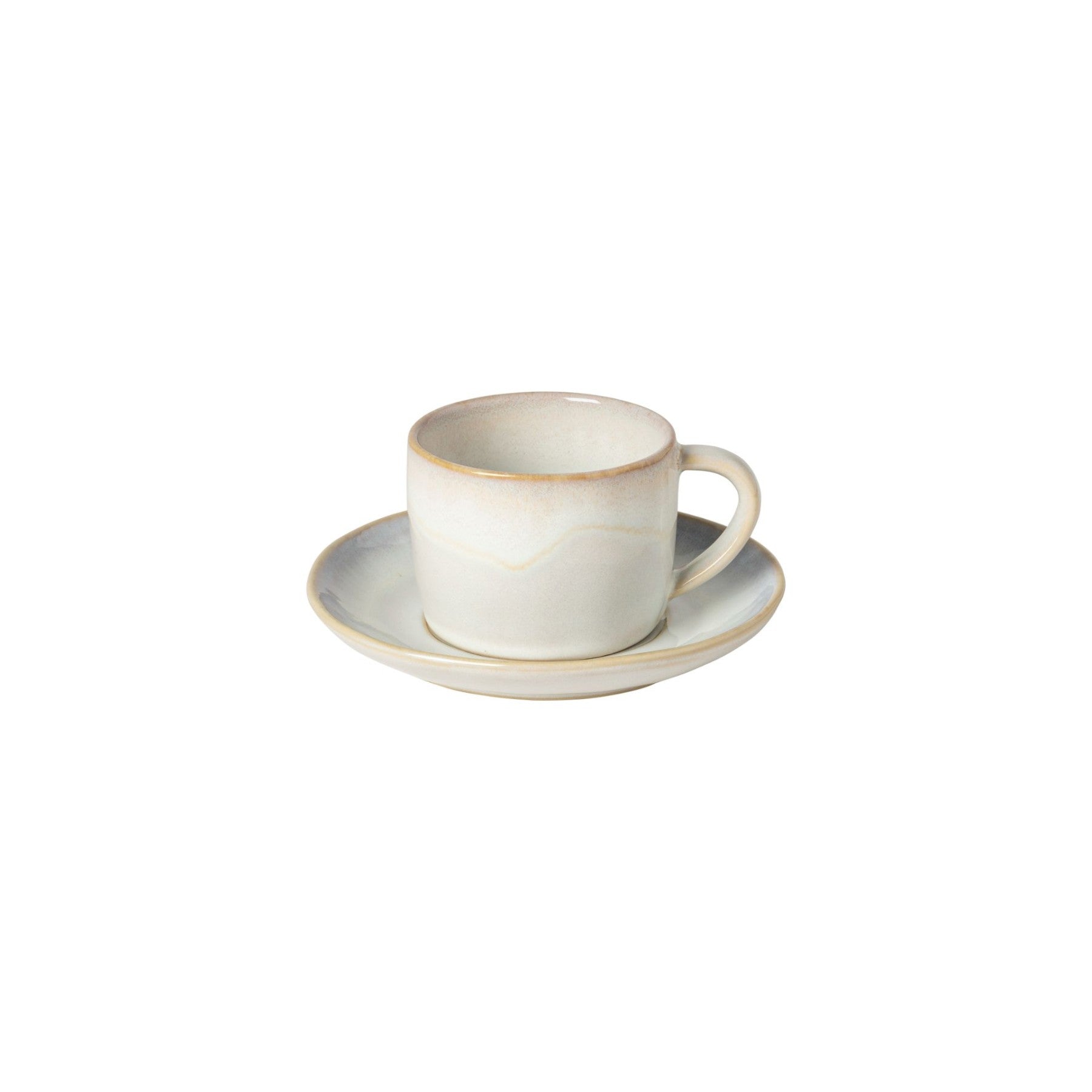 Brisa Collection Tea Cups & Saucers in Salt, Set of 6