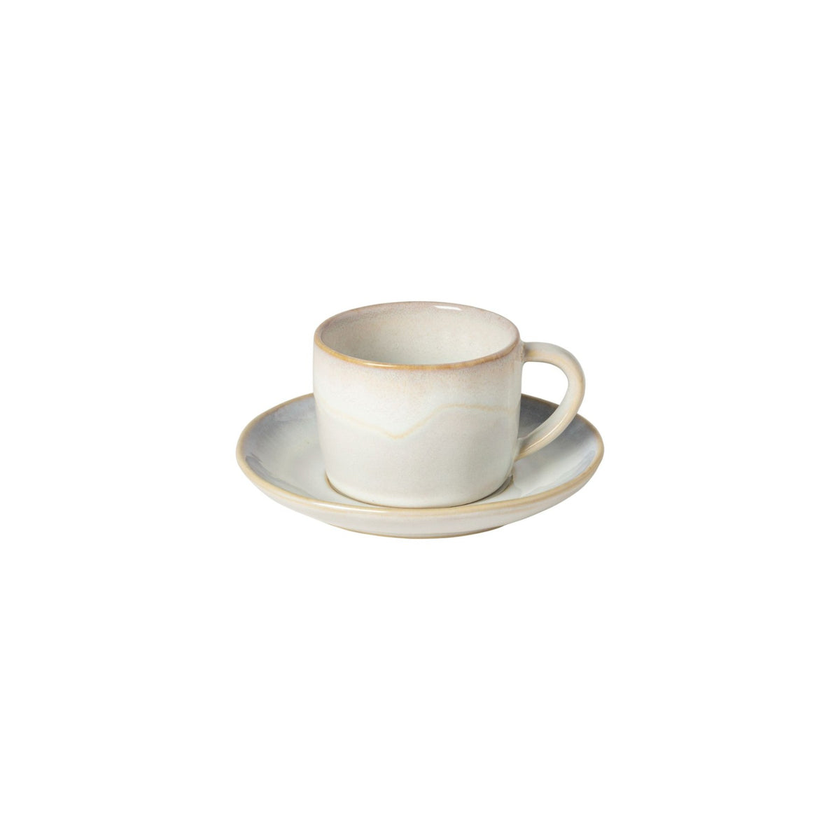 Brisa Collection Tea Cups & Saucers in Salt, Set of 6
