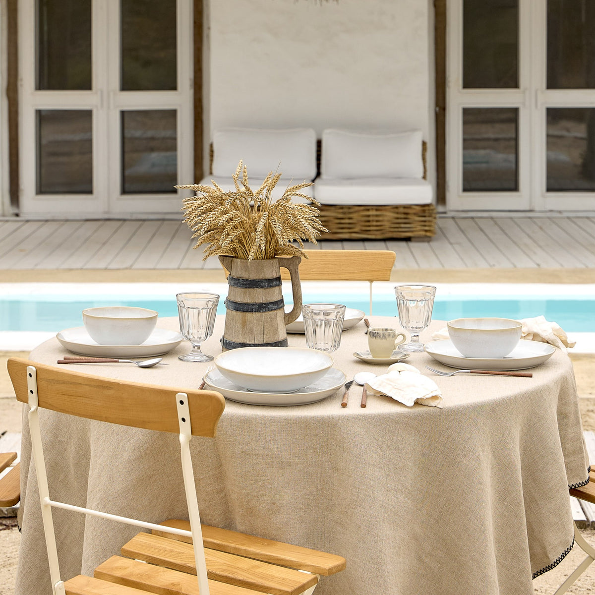 Brisa Collection Dinner Plates in Branca, Set of 6