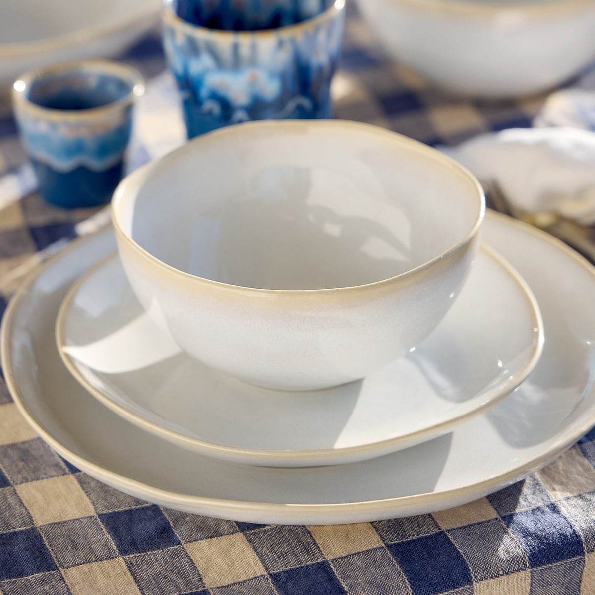 Brisa Collection Salad Plates in Branca, Set of 6