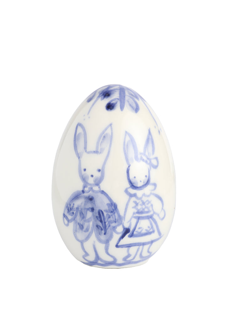 Blue and White Hand-Painted Easter Eggs, Set of 12