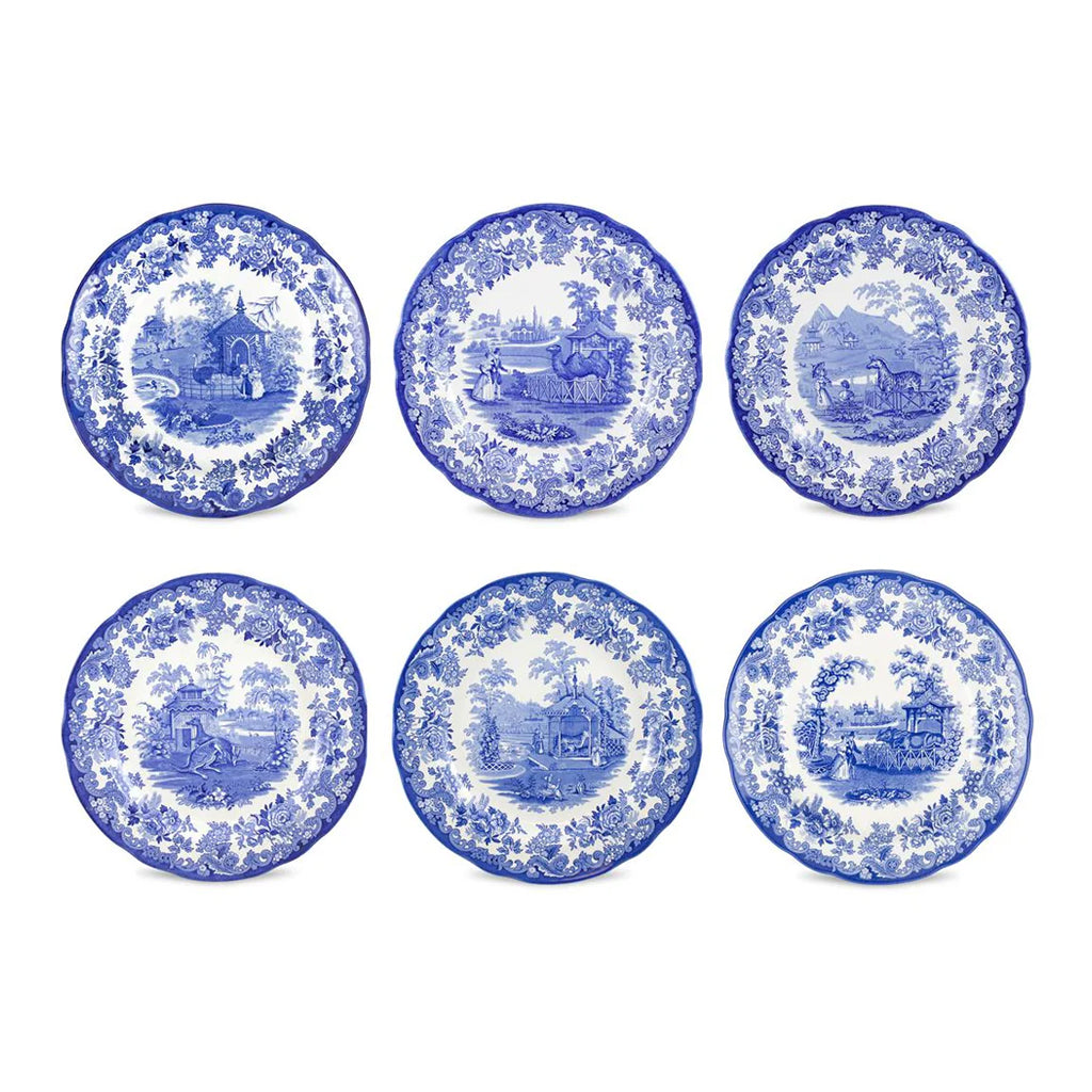 Blue Room Assorted Zoological Plates, Set of 6