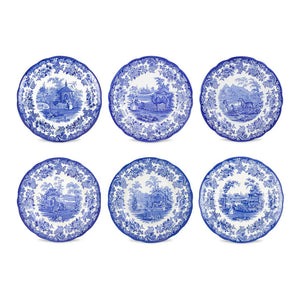 Blue Room Assorted Zoological Plates, Set of 6