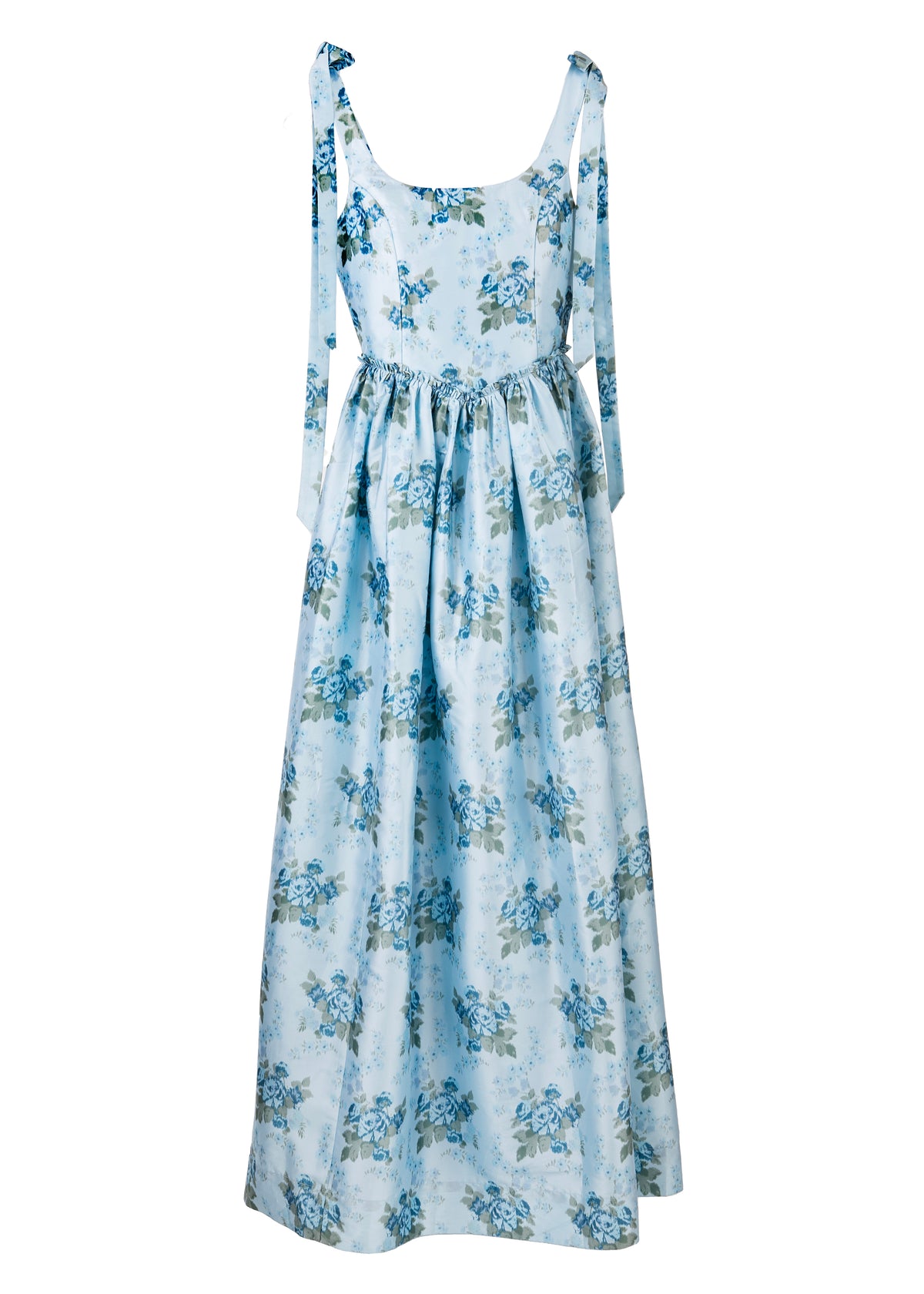 OTM Exclusive: The Marie Dress in Blue Floral Brocade