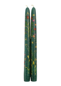 Festive Folklore Taper Candles, Set of Two