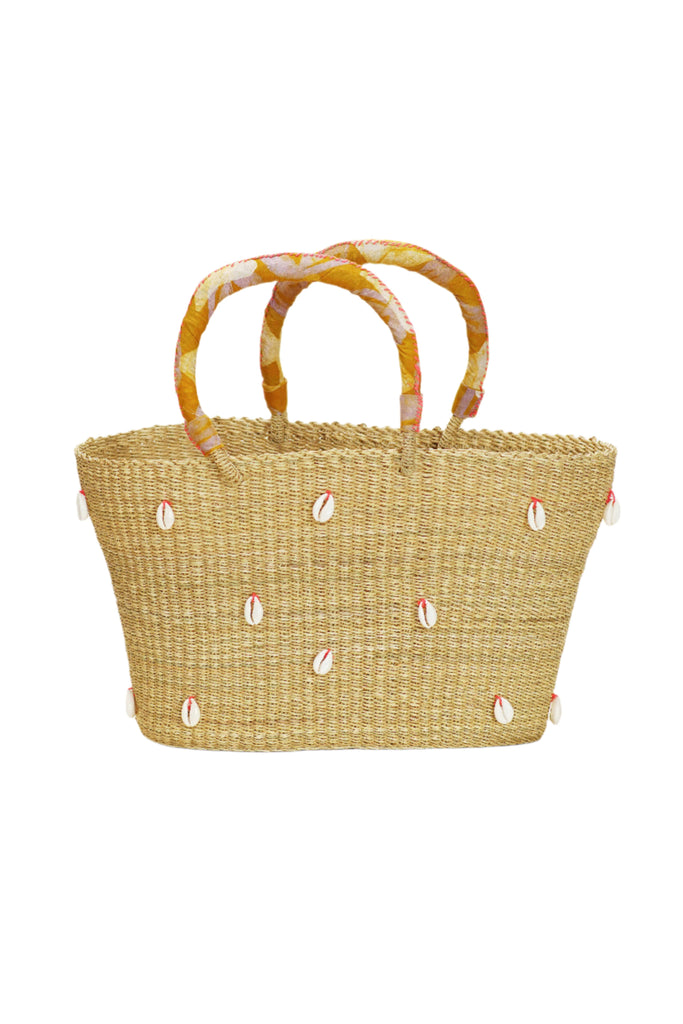 Cowrie Bolga Tote Orange