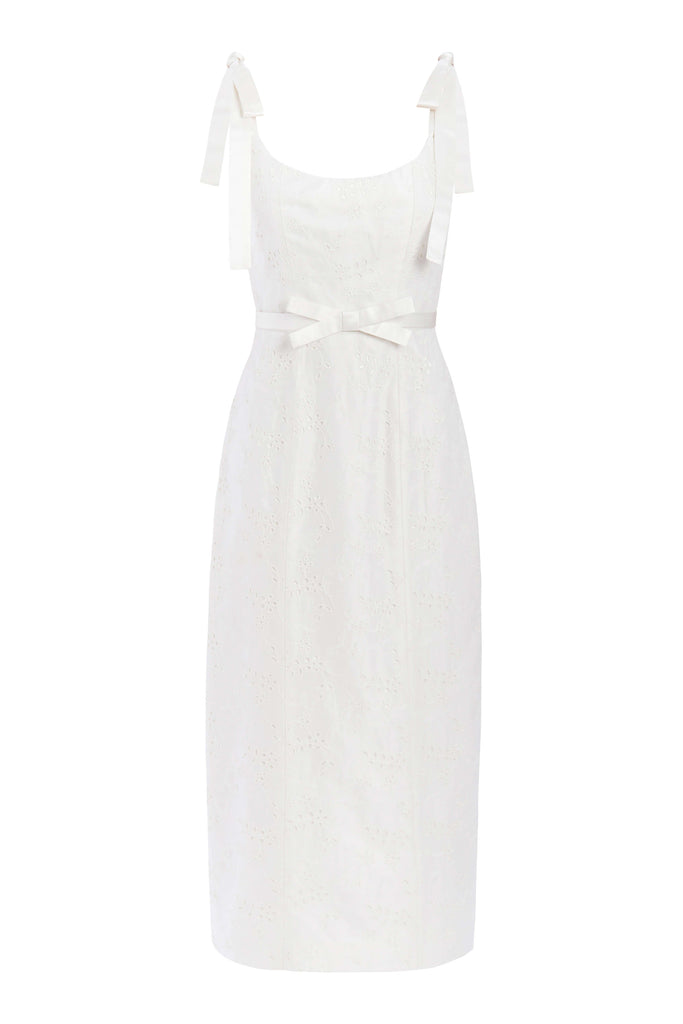 Viola Ivory Floral Embroidered Corset Dress
