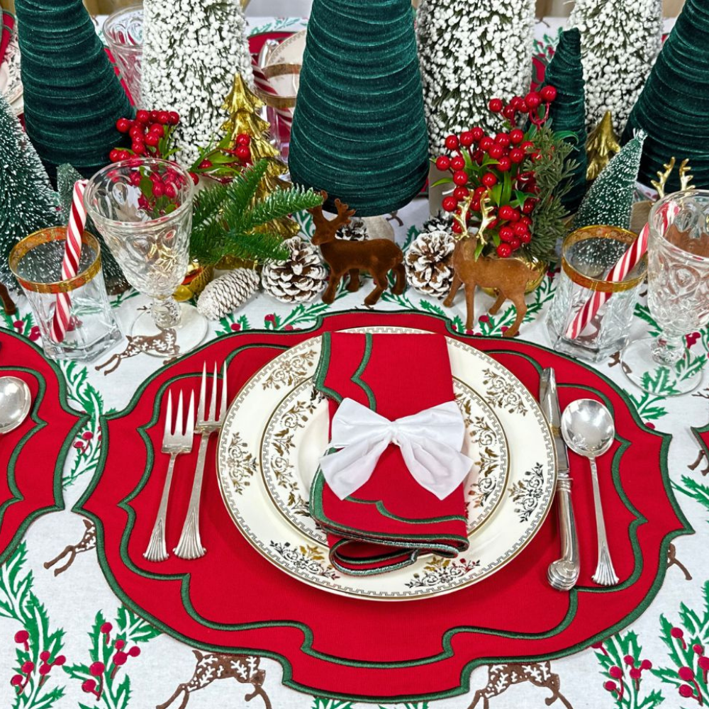 Red Christmas Belle Napkin, Set of 4