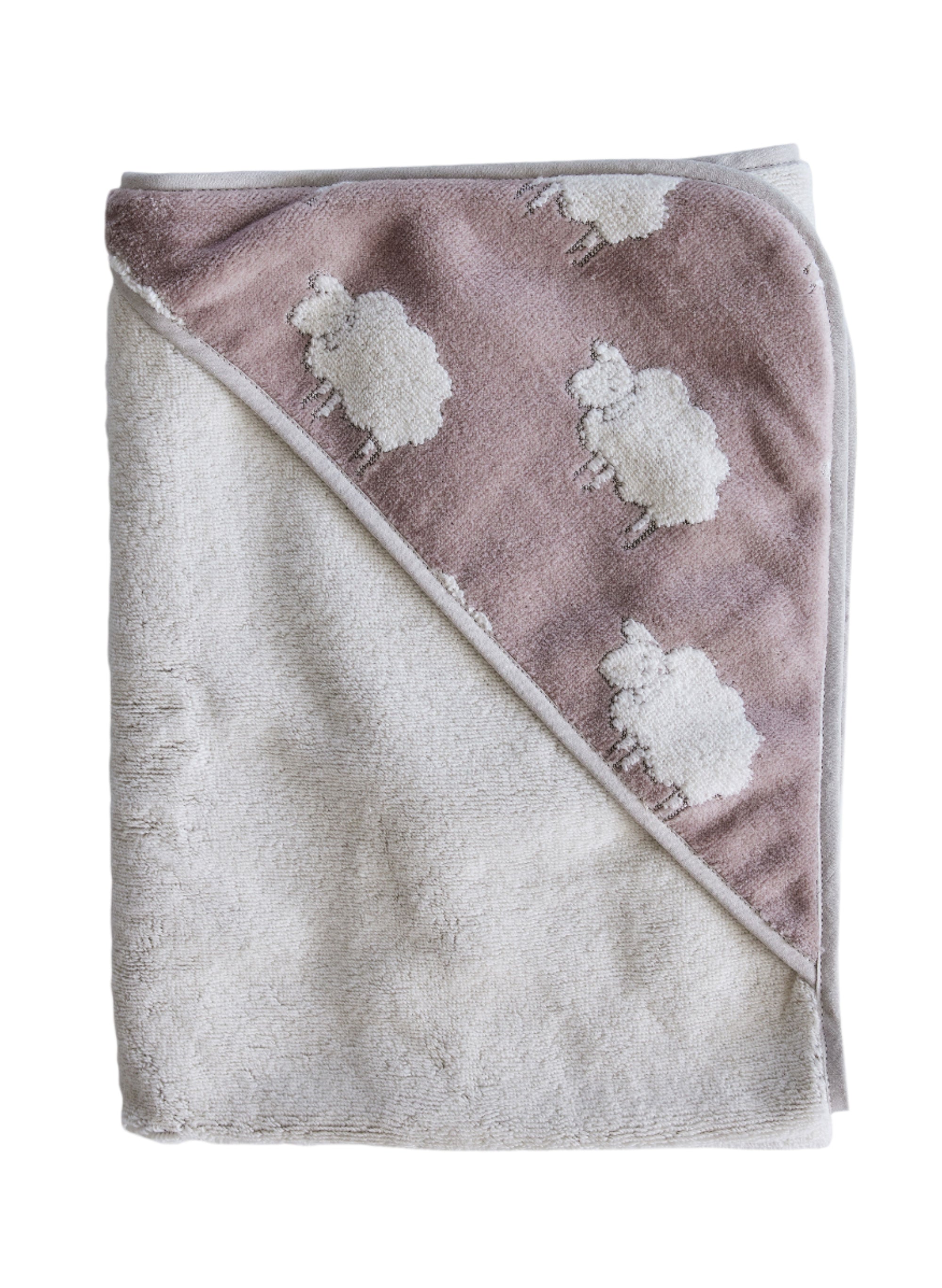 Hooded Bath Towel - Sweet Sheep Jacquard