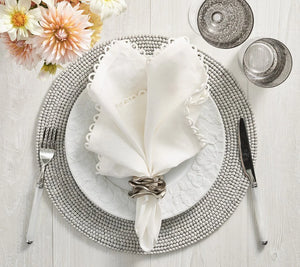 Loop Edge Napkin in White, Set of 4