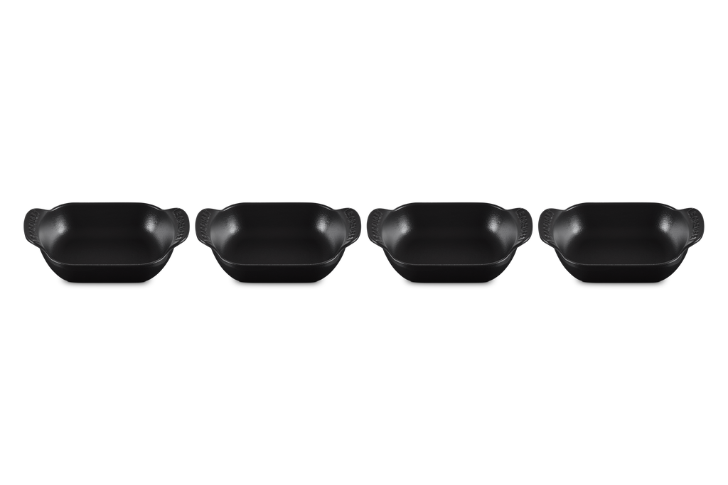 Mini Rectangular Baker 1/3 QT in Matte Black, Set of 4