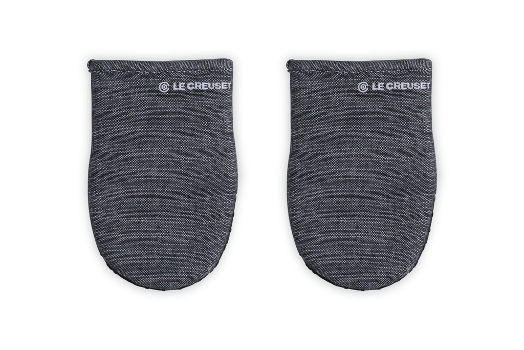 Mini Oven Mitts 8" in Noir, Set of 2