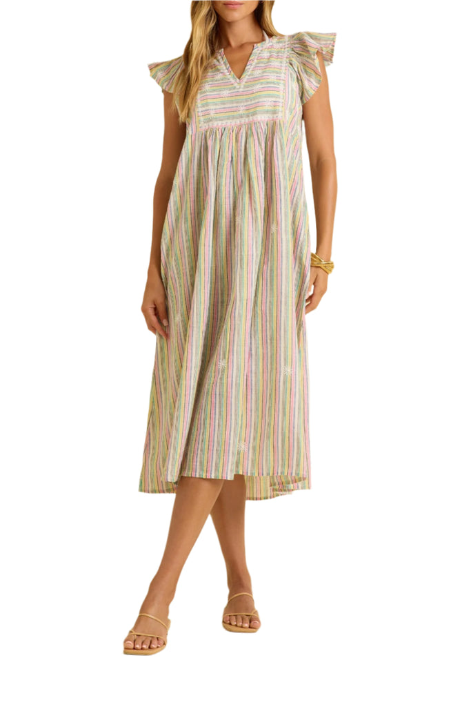 Rugby Dress in Rainbow Striped
